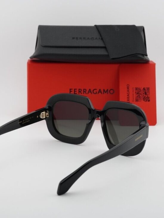 Salvatore Ferragamo SF2068SE 001 Butterfly Sunglasses - Black / Grey main image 9